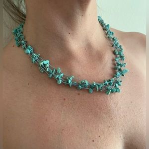 Turquoise - Necklace - with  925 silver latchet